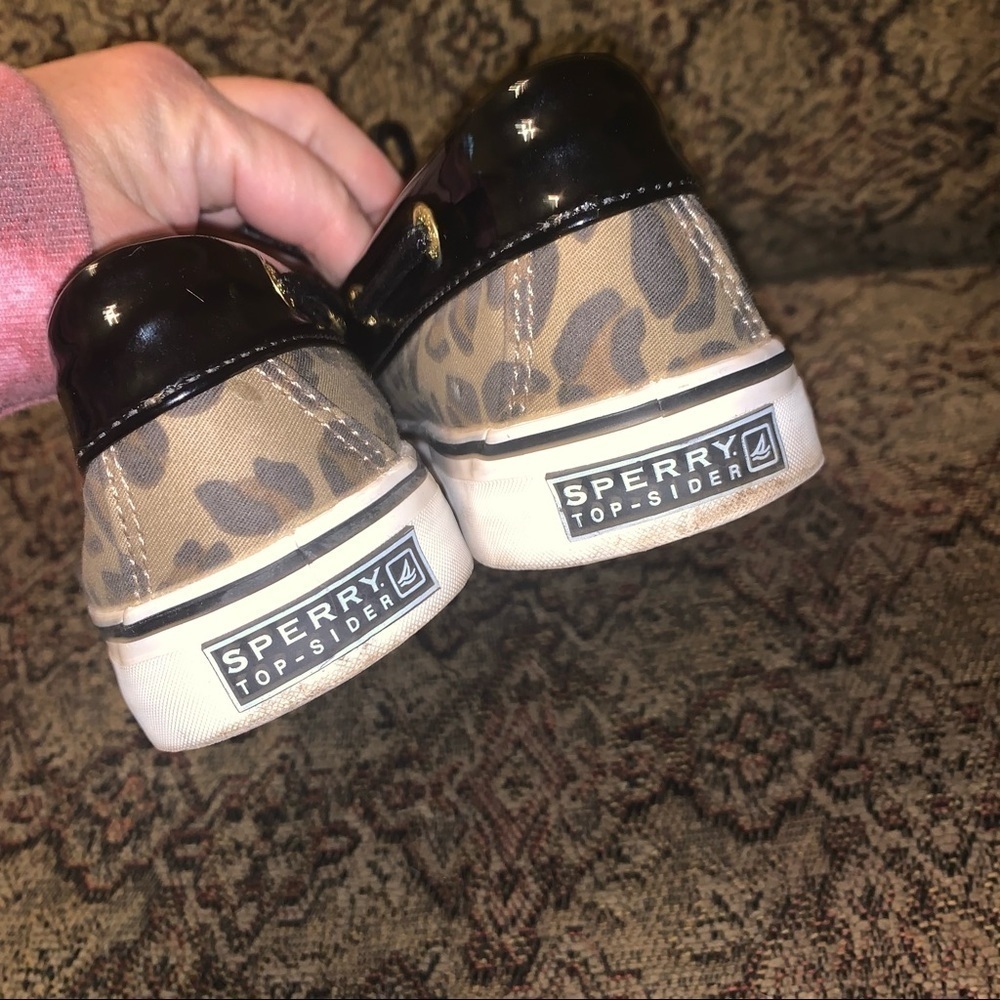 Sperry Topsiders loafers cheetah and black patent, size 7.5 - Picture 6 of 7